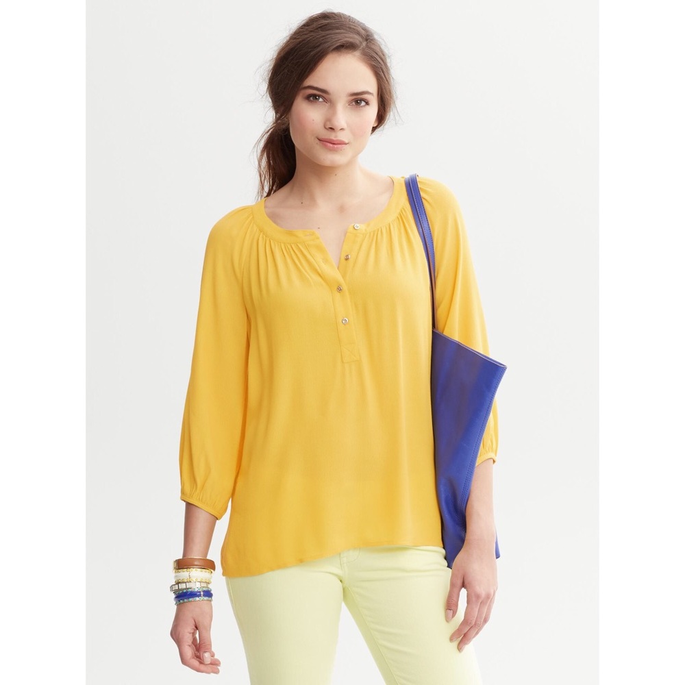 Bright Yellow Banana Republic Blouse